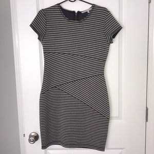 Black and Gray Striped Rachel Roy Bodycon dress